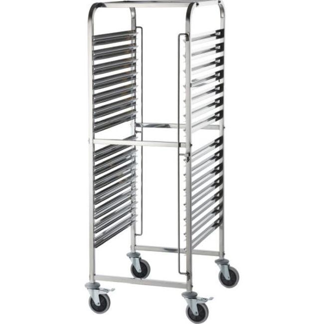 Carro portabandejas de acero inoxidable, apto para 14 bandejas GN 1/2, 590 x 670 x 1735 mm (An x Pr x Al)