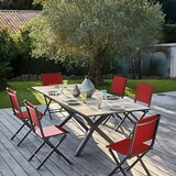 thumbnail of Chaise jardin pliante en aluminium Thema graphite, rouge Alizé