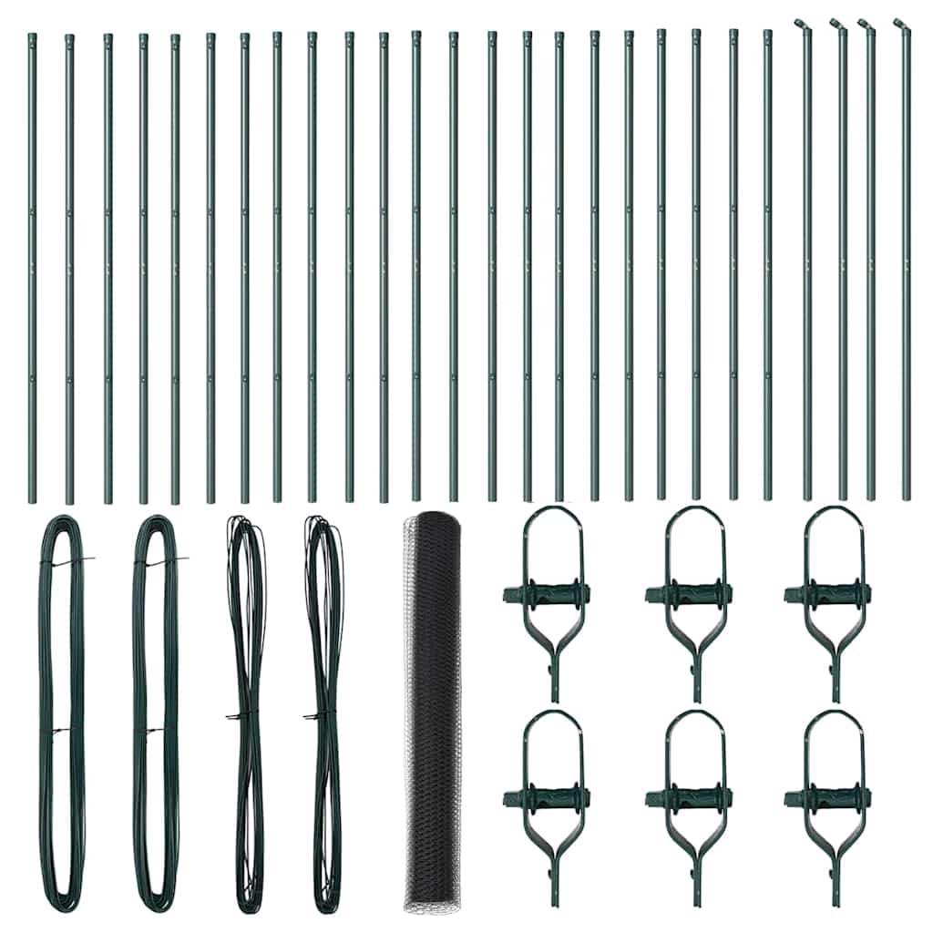 vidaXL Zaunpfosten Grau 50 x 1,2 m (13 mm Gitter) Stahl und PVC