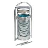 thumbnail of PROREGAL Abfallsammler mit Rohrbogenständer | zum Einbetonieren | 60/70 Liter, HxBxT 116,5x58x38cm | Stahl | Feuerverzinkt | Mülleimer Abfalleimer