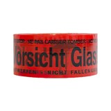 thumbnail of 36x Packband Klebeband 48mmx66m Low Noise rot mit Aufdruck 'Vorsicht Glas'
