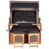 thumbnail of Strandkorb - bene living - Ammersee Teak Bullauge - PE grau - Skyline München - Liftersystem