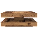 thumbnail of Table basse rotative à 360 degrés vieux bois 90x90x34,5 cm Modèle Élégance Chic