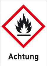 thumbnail of Aufkleber Entzündbar (GHS 02) Achtung, Folie, 148x210 mm