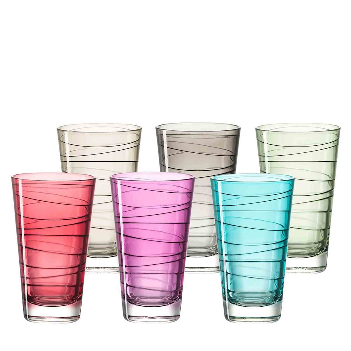 LEONARDO Trinkglas VARIO 280 ml, farbig, spülmaschinenfest, 6 Stück 