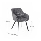 thumbnail of Elsa - Stuhl aus dunkelgrauem Stoff 2-tlg