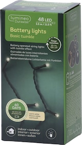 thumbnail of LED Lichterkette 3,5m Durawise 48 LEDs Twinkle Effekt 8 Funktionen Batteriebetrieben Timer 6h Innen Außen Dekobeleuchtung Schwarz Warm Weiß