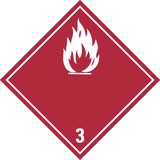 thumbnail of Gefahrzettel, Gefahrgutklasse 3 - Entzündbare flüssige Stoffe (rot/weiß) - 100x100 mm Folie selbstklebend