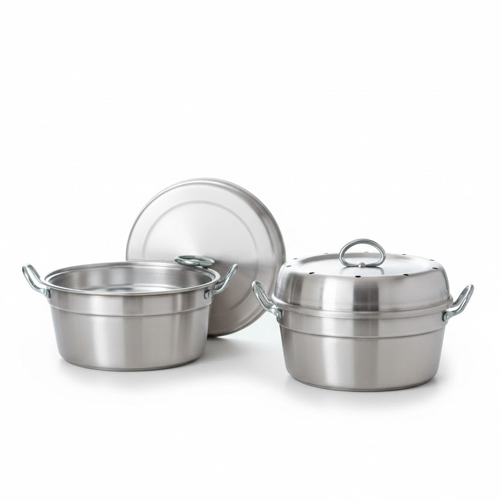 Mamù Set aus 2 Versilia Backöfen, aus robustem weißem Aluminium, Ø 24/28 cm, für Gas-, Elektro- oder Glaskeramikherde.