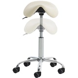 thumbnail of DELUKE® Sattelhocker mit Rollen VOULI Höhenverstellbar, Drehbar Kunstleder pflegeleicht Rollhocker Arbeitshocker Praxishocker Arzthocker Creme