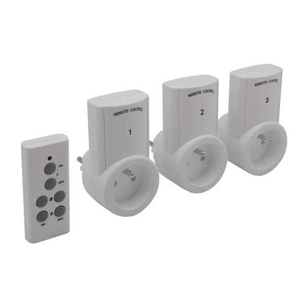 Set Stopcontacten Met Afstandsbediening (3 Stopcontacten + Afstandsbediening)