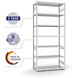 thumbnail of PROREGAL Fachbodenregal Stecksystem | Grundregal | HxBxT 300x130x60cm | 7 Ebenen | Fachlast 190 kg | Beidseitig nutzbar | Lichtgrau