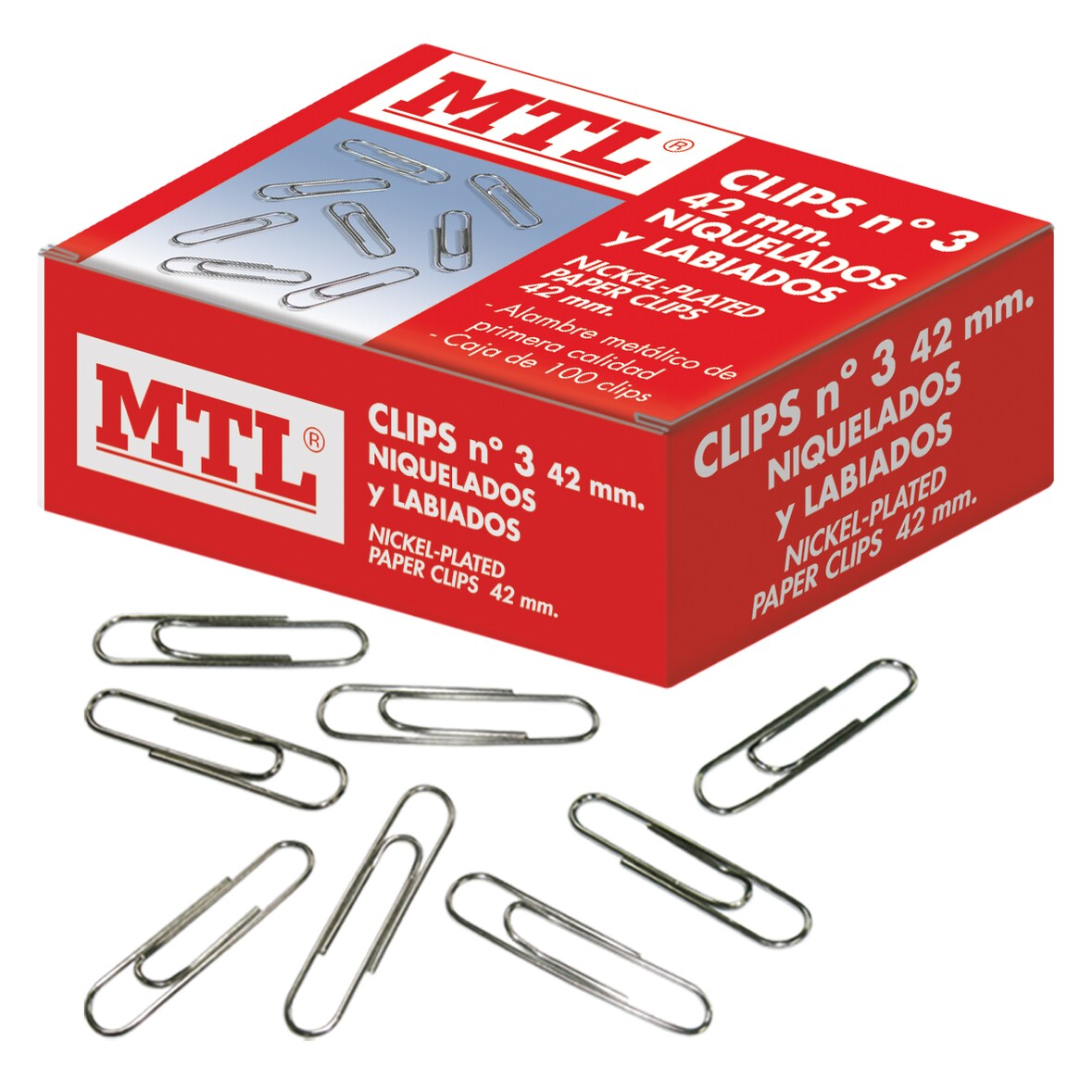 Caja de 100 Clips Niquelados 42 mm. - Dohe