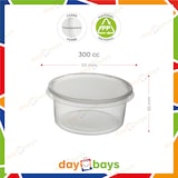 thumbnail of DayBays 10000 Stk. Feinkostbecher PP 300 cc. 101x65 mm rund Kombi-Verpackung inklusive passende Deckel