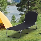 thumbnail of Outsunny Tumbona Plegable Reclinable con Ángulo Ajustable de 5 Posiciones para Jardín Exterior Piscina Terraza Camping Carga 120 kg 190x56x28 cm Negro