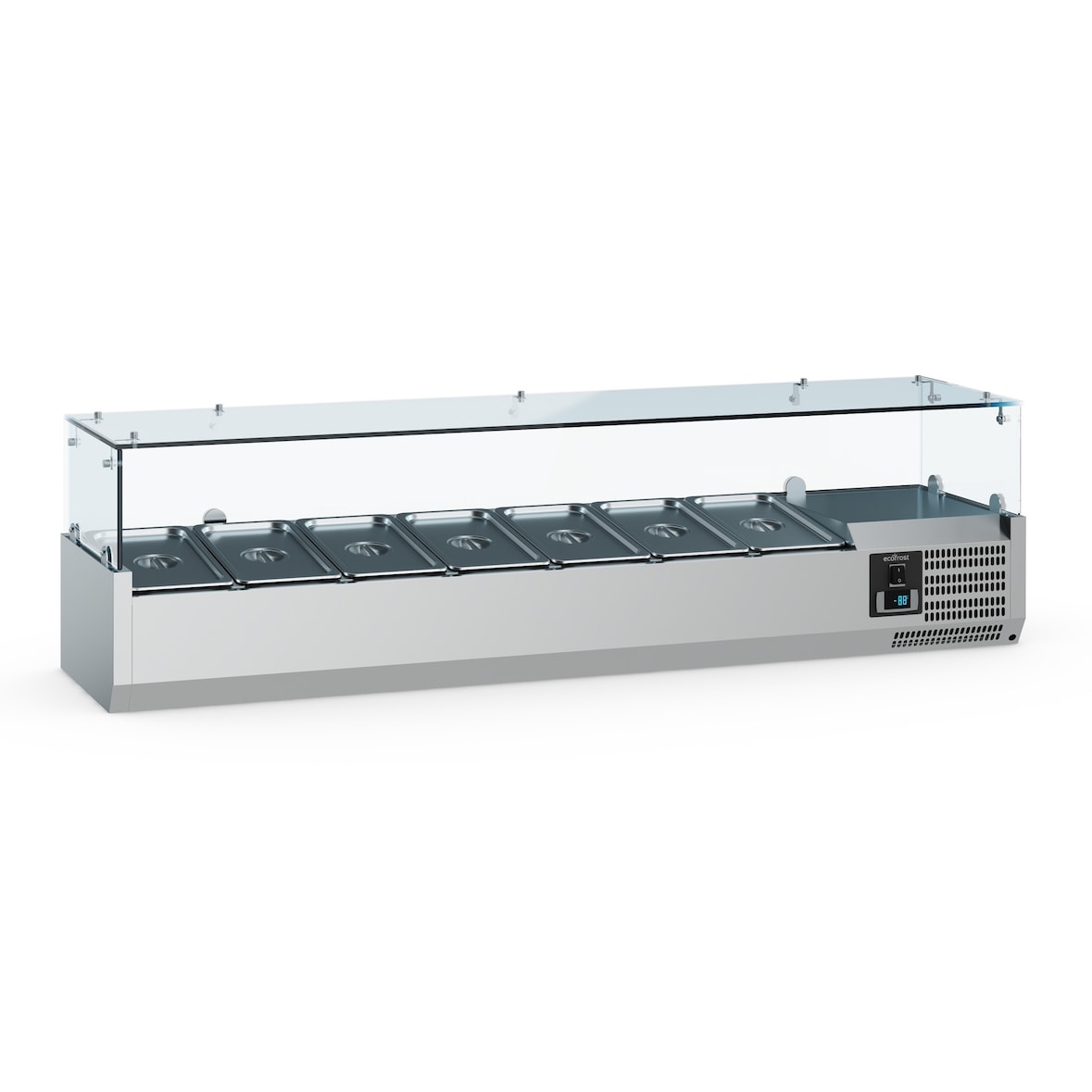 Gastro Aufsatzkühlvitrine Kühlvitrine Kühltheke 1600x335x435 mm 7x1/4GN