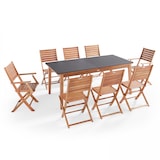 thumbnail of Ensemble table de jardin en eucalyptus extensible avec 8 assises