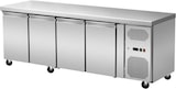 thumbnail of Gastro Edelstahl Kühltisch Kühltheke 4 Türen mit Aufkantung 550 L -2/+8°C