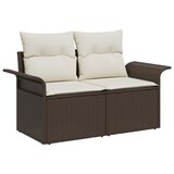 thumbnail of vidaXL 7-teiliges Garten Sofa Set mit Kissen Braun Poly Rattan