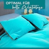 thumbnail of Teddyplüsch Winter Bettwäsche 200x200 Petrol Türkis Grau 3 teilig flauschig warm