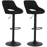 thumbnail of Set van 2 barkrukken Milet stof zwart/Metaal mat zwart