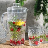 thumbnail of 4 Trinkgläser mit Kanne Kunststoff Trinkgeschirr Gläser Krug Gläserset Karaffe Trinkbecher Wassergläser Saftgläser Limonadengläser Transparent