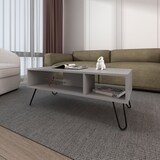 thumbnail of Mesa central Genoa em melamina com 3 prateleiras , Cinzento , 40 cm X 101,1 cm X 45 cm