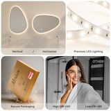thumbnail of Mirlux Badkamerspiegel met LED Verlichting & Verwarming – Wandspiegel Asymmetrisch – Anti Condens Douchespiegel - Frameloos - 90x60CM