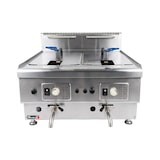 thumbnail of Romux® Friteuse À Gaz Butane Professionnelle 14+14 Litres Double de Table avec Minisit | Friteuse en Acier Inox avec Robinet de Vidange 12000 W