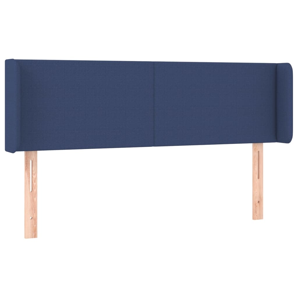 vidaXL Kopfteil mit Ohren Blau 147x16x78/88 cm Stoff