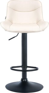 thumbnail of DELUKE® Barhocker TAMPA - Creme, Kunstleder, Schwarz | Barhocker mit Lehne Barstuhl Tresenhocker Tresenstuhl Kneipenhocker Kneipenstuhl