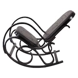 thumbnail of Schaukelstuhl M41, Schwingsessel Fernsehsessel, Massiv-Holz ~ Walnuss-Optik, Patchworkleder braun