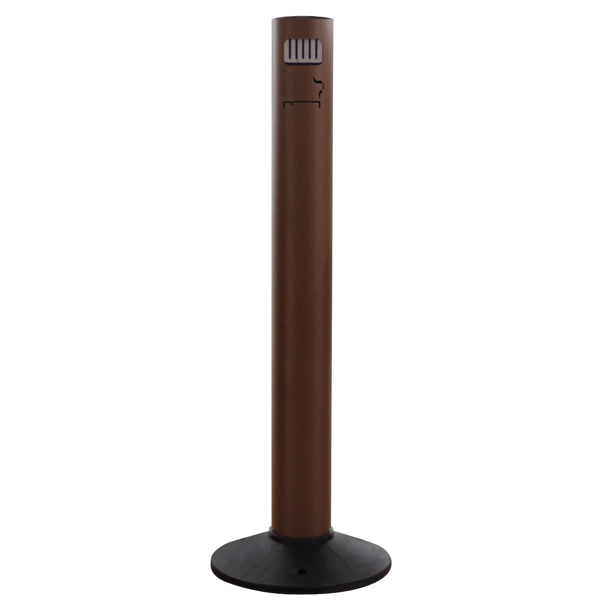 Stil Casa cendrier colonne, aluminium peint, Ø 35xh. 105 cm, base en plastique noir, contenant interne, fermeture avec serrure, corten.