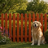 thumbnail of Staccionata In Legno Di Pino Impregnato Per Giardino Orto E Recinzioni Decorative Con Doghe Arrotondate Barriera Outdoor 200 x 80 Cm Legno Scuro