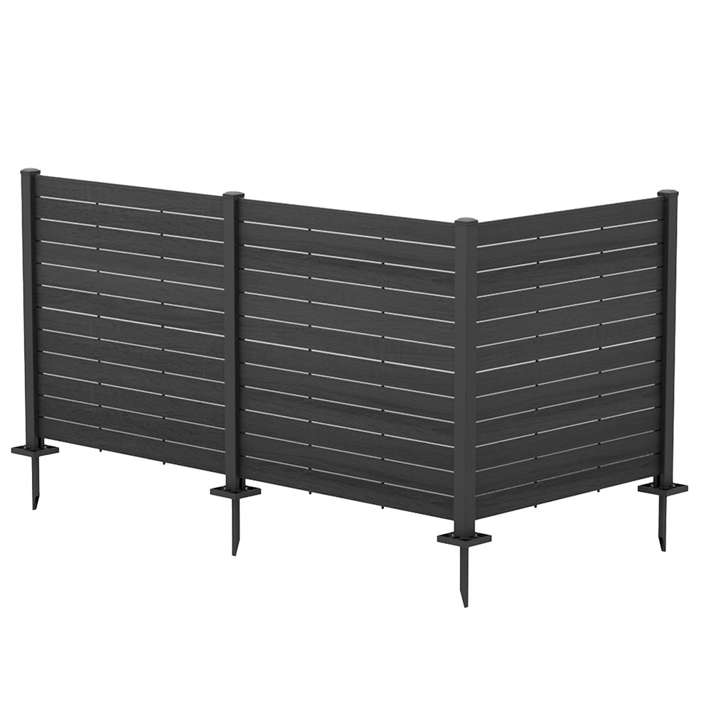 Painel corta-vista de jardim com ripas em polietileno, resistente e fácil de montar, ideal para proteger e decorar espaços exteriores (3 painéis)