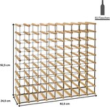thumbnail of PROREGAL Modulares Weinregal VINOTECA MOD METAL | HxBxT 92,5x92,5x24,5cm | 9x9 Flaschen | Massives Kiefernholz | Braun geölt | Flaschenregal