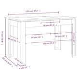 thumbnail of vidaXL Esstisch Weiß 120x60x76 cm Holzwerkstoff