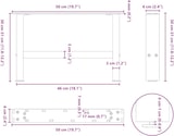 thumbnail of Helloshop26 - Set aus 2 modernen quadratischen Couchtischbeinen mit verstellbaren Füßen 50 x 30–31 cm weißer Stahl 02_0057501