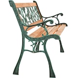 thumbnail of tectake Banco para jardín de madera y hierro fundido Marina 124x52x74cm  marrón - 401424