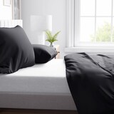 thumbnail of Bettwäsche Baumwolle 220x240 + 2x 80x80 cm Einfarbig Uni Schwarz mit Reißverschluss