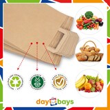 thumbnail of DayBays 100 Stk. Papiertüten 22+10x28 cm Braun mit Flachhenkel