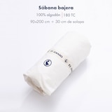 thumbnail of El Ganso - Spannbettlaken 90x200+30cm mit Klappe Weiß - 100% Baumwolle 180TC mit Sticklogo