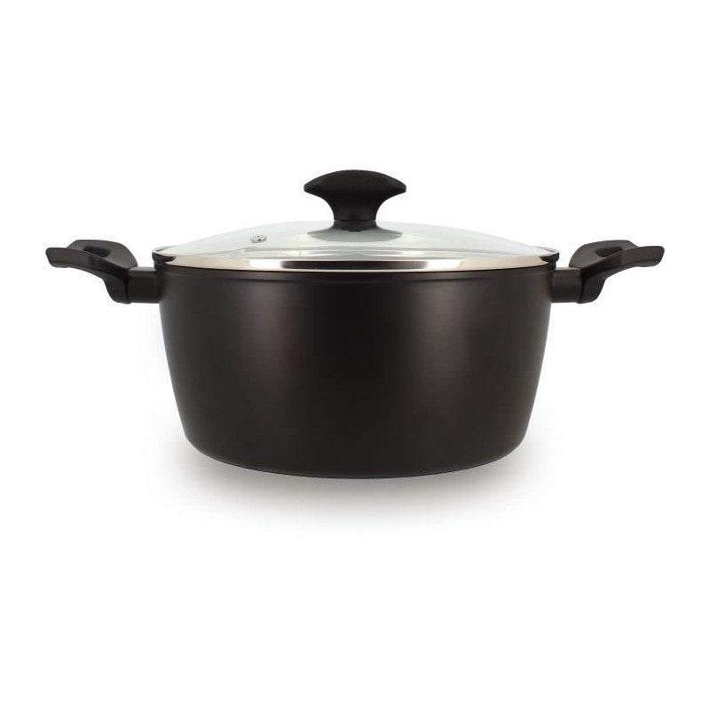 Faitout - Menastyl - 6020647 - En Alumimium Forgé - 24 Cm - Noir - Tous Feux Dont Induction