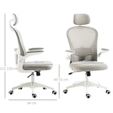 thumbnail of Vinsetto silla de malla silla de oficina con respaldo alto reposacabezas ajustable soporte lumbar 4D brazo abatible altura ajustable 62x64x112-120 cm