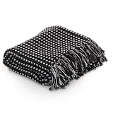 thumbnail of vidaXL Katoenen throw Chequered 125x150 cm Zwart