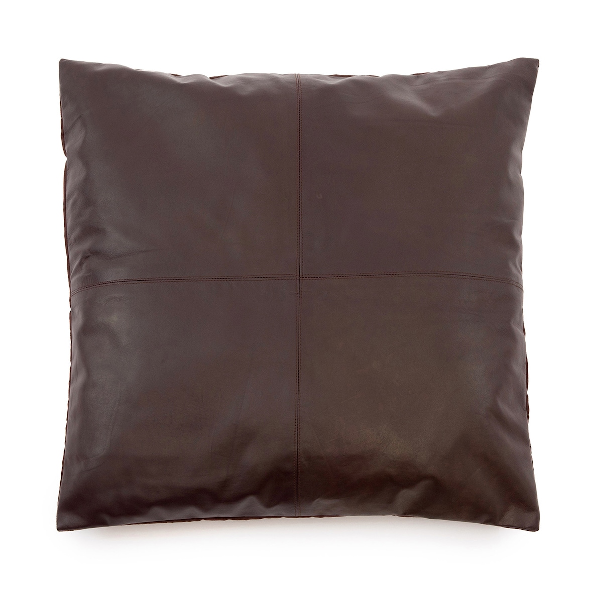 Bazar Bizar Housse de coussin en cuir 60x60 cm chocolat