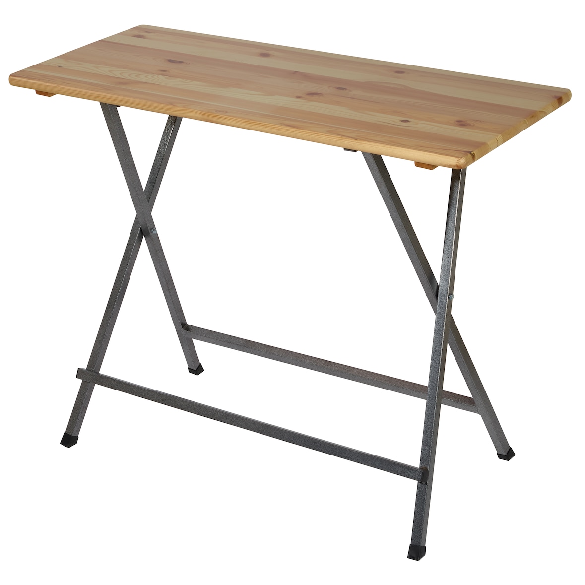 METRO PROFESSIONAL Mesa alta de bistrô, dobrável, aço/madeira de pinho, 140 x 60 cm, retangular, castanho