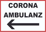 thumbnail of Corona Ambulanz Pfeil links Schild A0 (841x1189mm)