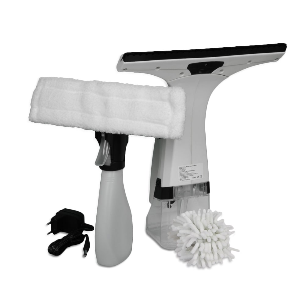 Lavavetri aspiragocce a batteria ricaricabile, pulizia di vetri e finestre, kit di accessori completo incluso