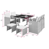 thumbnail of tectake Conjunto de ratán Bilbao 4+4+1 funda protectora  gris - 403901